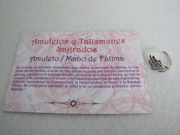 Imagen de AMULETO MANO DE FATIMA-ANILLO T-16