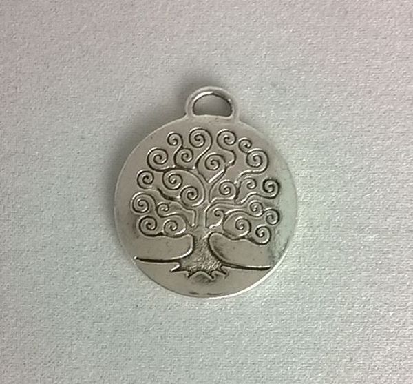 Imagen de COLGANTE CHAPA TALISMAN ARBOL DE LA VIDA PLATEADO ZAMAK 25 MMS