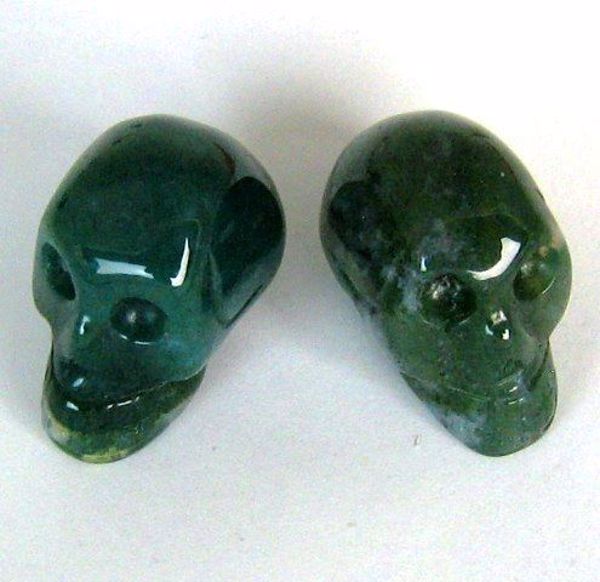 Imagen de AMULETO CALAVERA PIEDRA NATURAL AVENTURINA VERDE