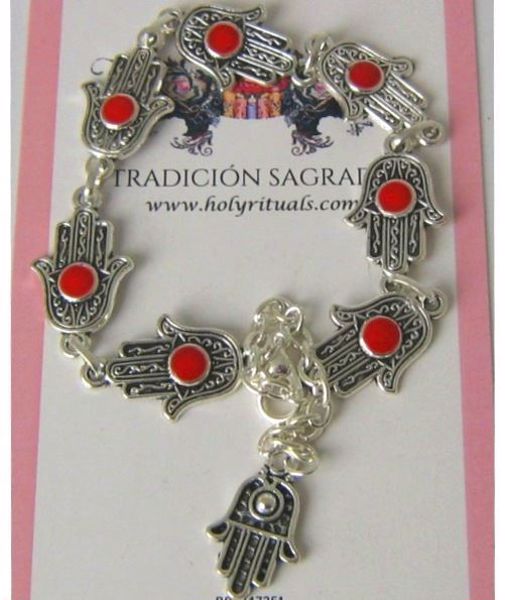 Imagen de PULSERA MANO DE FATIMA CON FILIGRANA ROJA 285 MMS