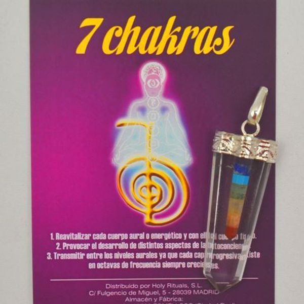 Imagen de Colgante punta cuarzo 7 chakras amatista