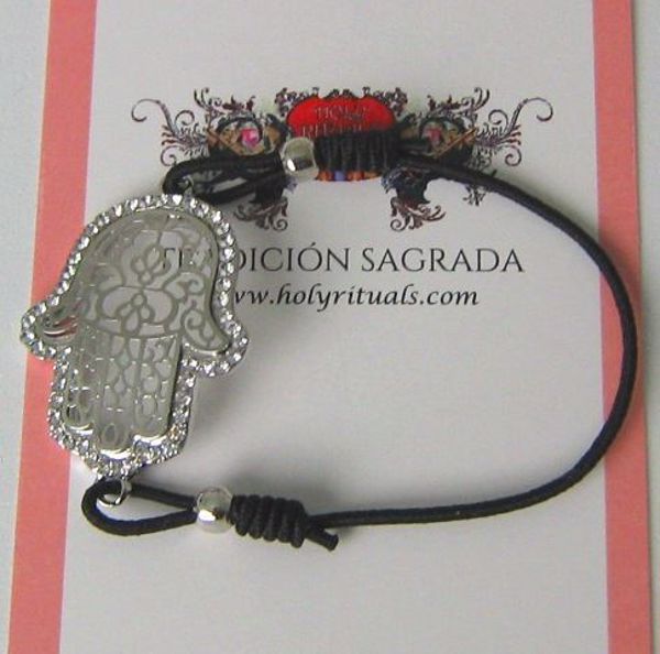 Imagen de PULSERA EXTENSIBLE MANO DE FATIMA PLATEADA