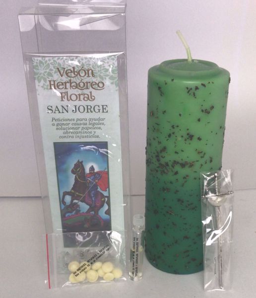 Imagen de Velón herbóreo floral San Jorge: manteca de cacao