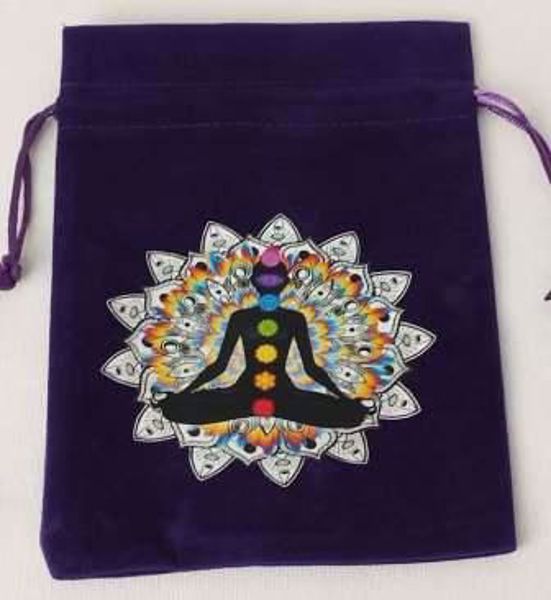 Imagen de Bolsa Guarda Tarot. Nylon. Chakras. 18 x 11.5 cm